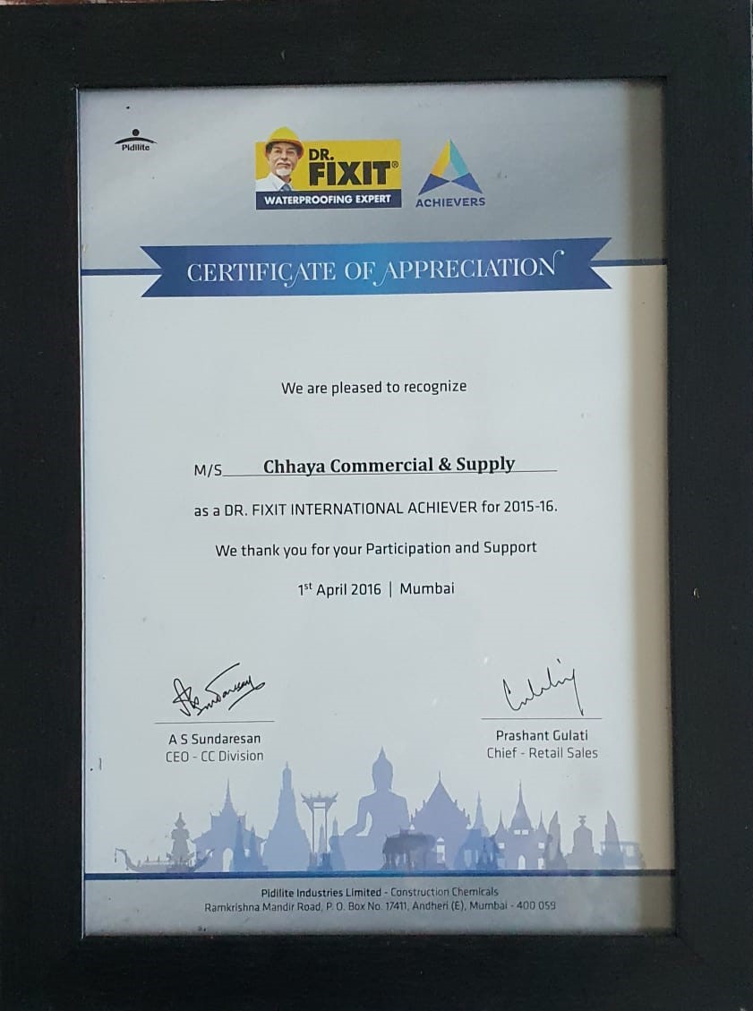 Dr. Fixit Certificate